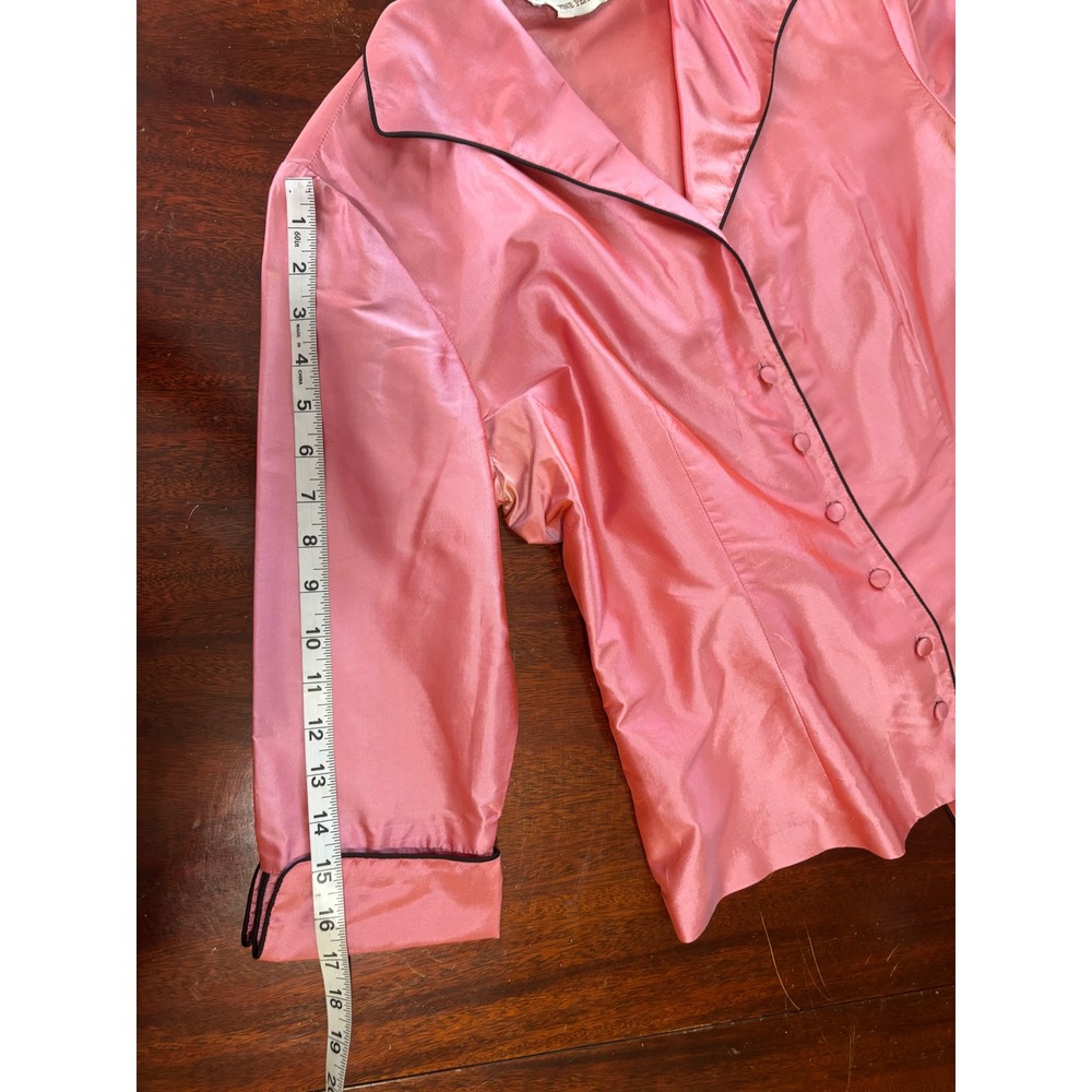 Marisa Baratelli Womens Thai Silk Blouse M Dressy Business Cocktail Wedding - Picture 5 of 11